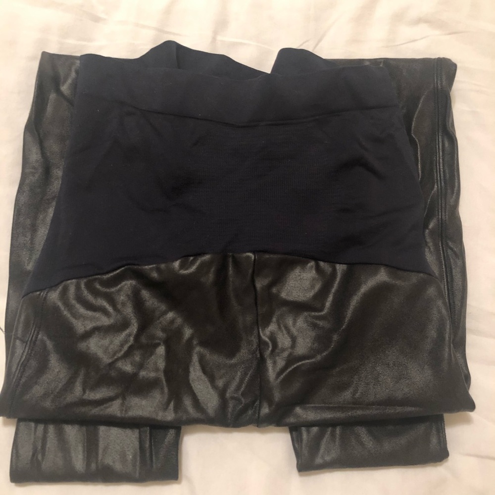 Spanx faux leather Maternity leggings